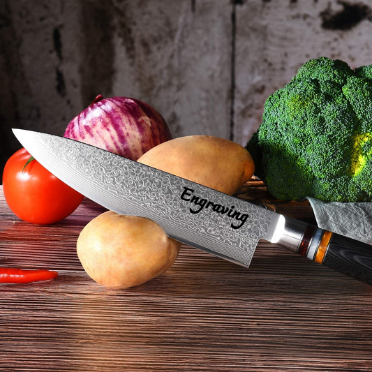 Damascus Chef Knife 8" Pakka Wood Handle